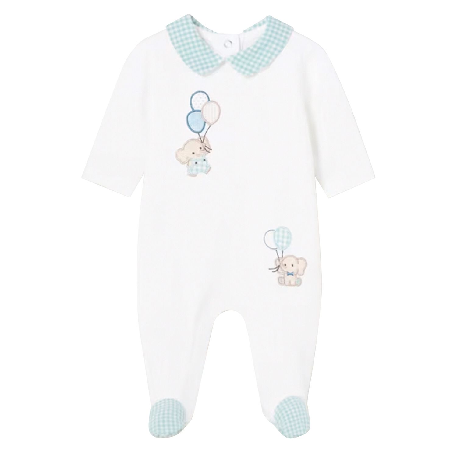 Baby Boys White Elephant Babygrow, 1, hi-res