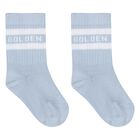 Ivory & Blue Leather Baby Pre Walker Shoes Set, 1, hi-res