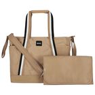 Beige Logo Baby Changing Bag, 1, hi-res