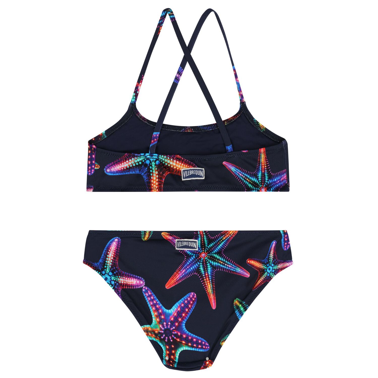 Girls Navy Blue Starfish Bikini, 1, hi-res