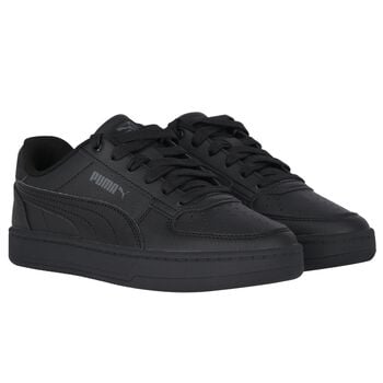 Black Logo Leather Trainers