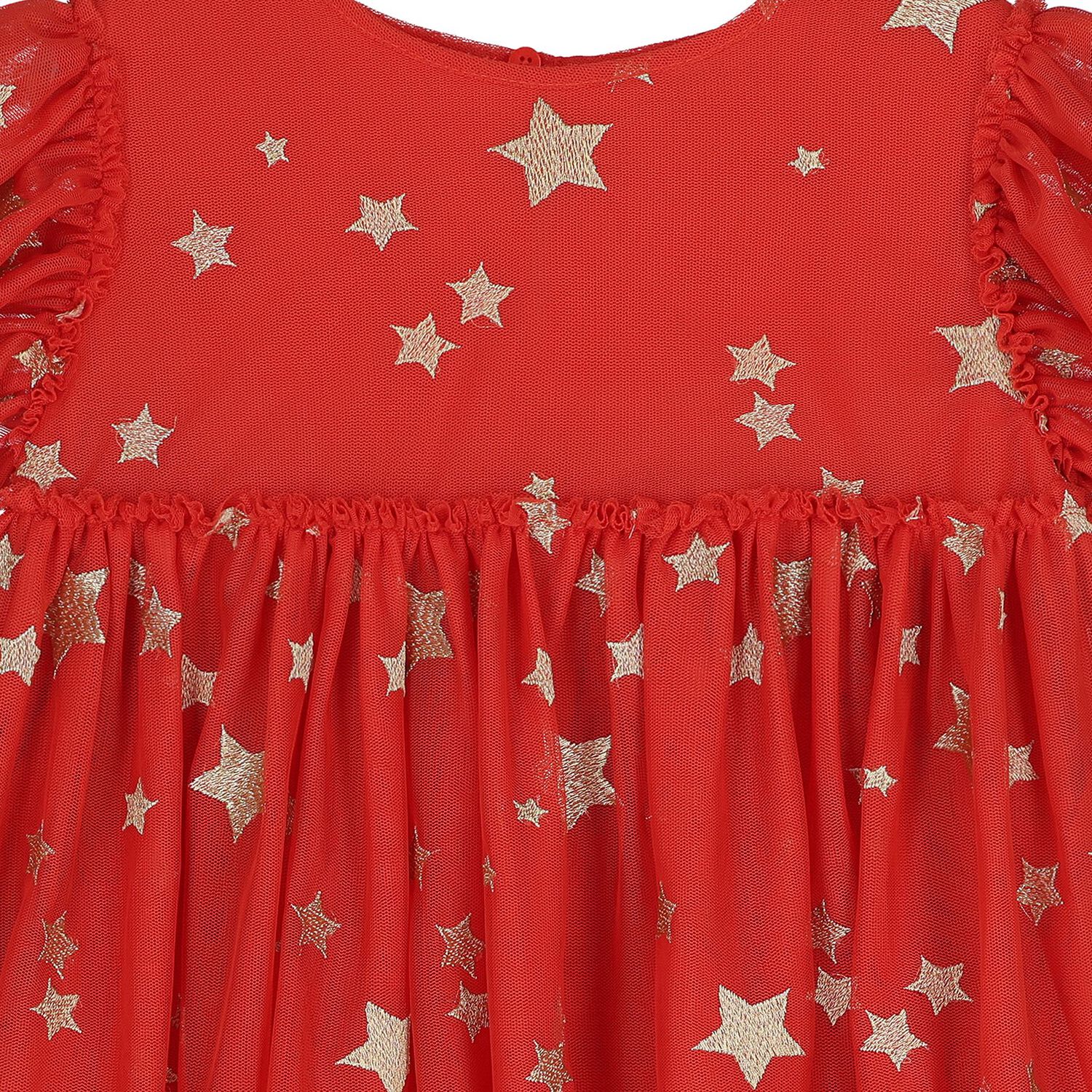 Girls Red Stars Tulle Dress, 1, hi-res