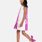 Girls White & Purple Marmo Sleeveless Dress, 1, hi-res
