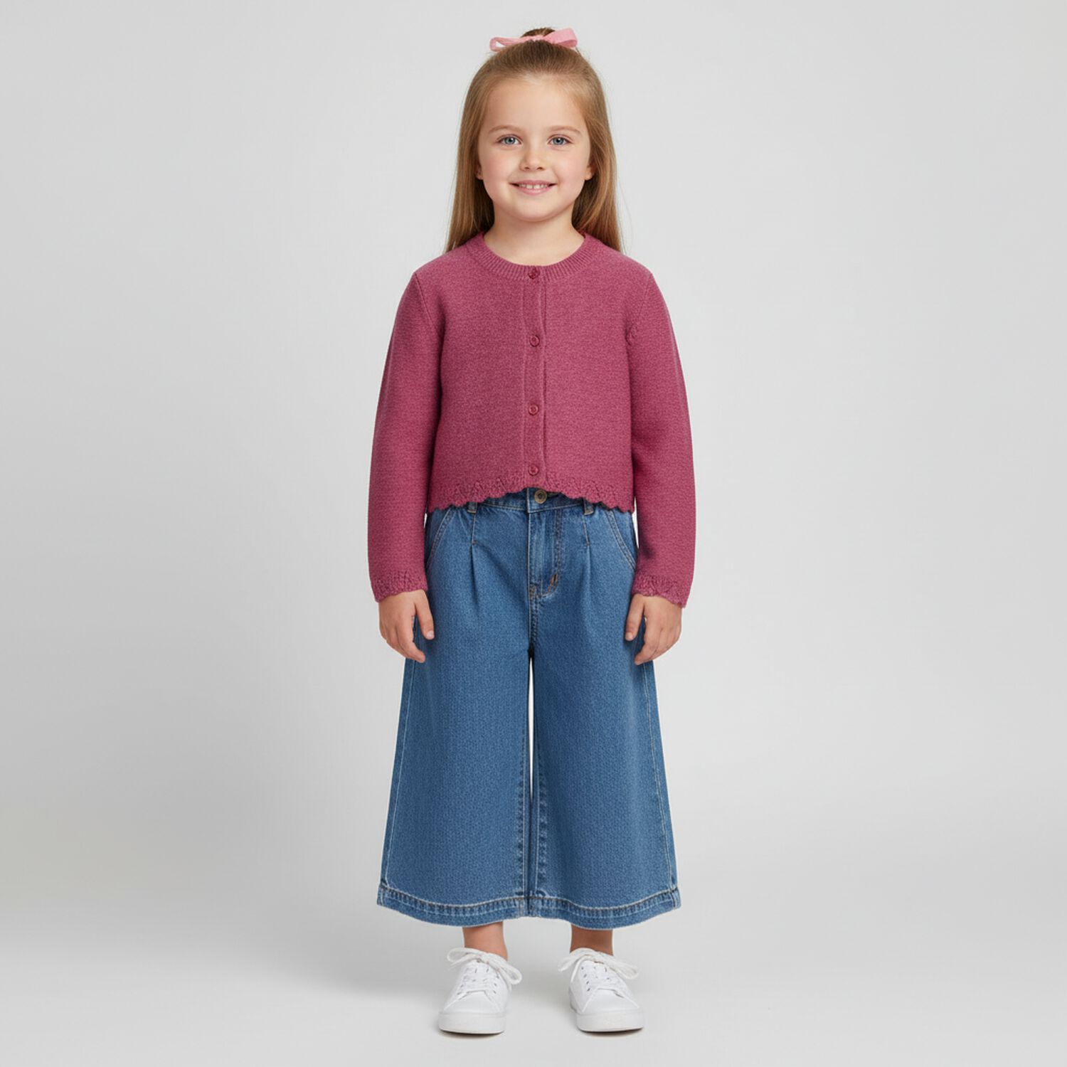 Girls Blue Denim Jeans, 1, hi-res
