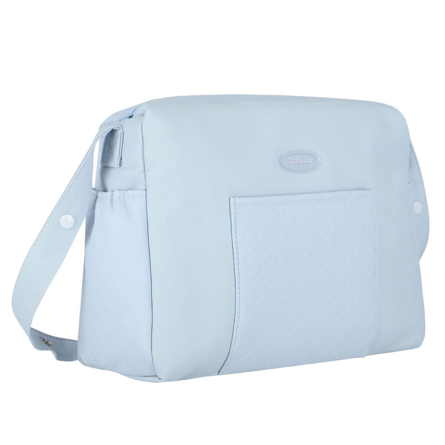 Blue Quilted Baby Changing Bag, 3, hi-res