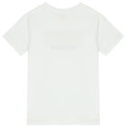 Boys White Logo T-Shirt, 4, hi-res