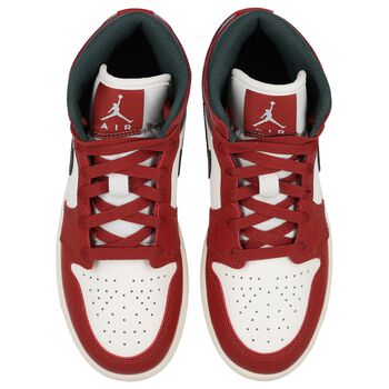 Red, Green & White Air Jordan 1 Mid Trainers