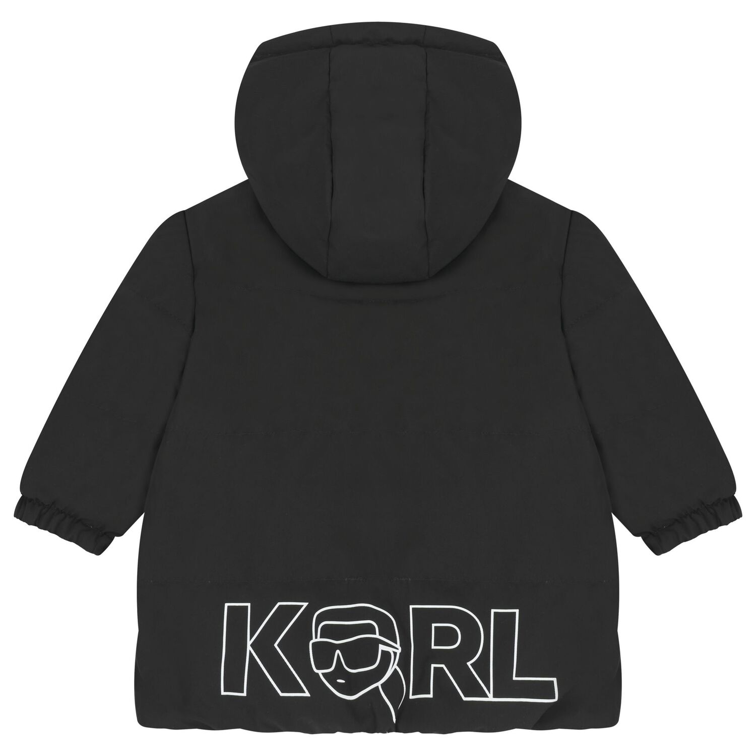 Younger Boys Beige & Black Reversible Puffer Jacket, 1, hi-res