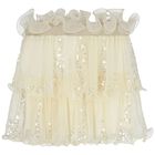 Girls White & Ivory Embellished Sequin Skirt Set, 1, hi-res