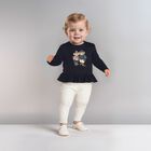 Baby Girls Navy Blue & Ivory Polo Bear Leggings Set, 1, hi-res