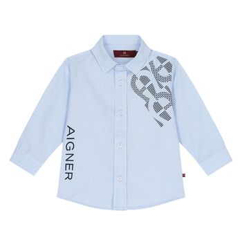Younger Boys Blue Logo Shirt