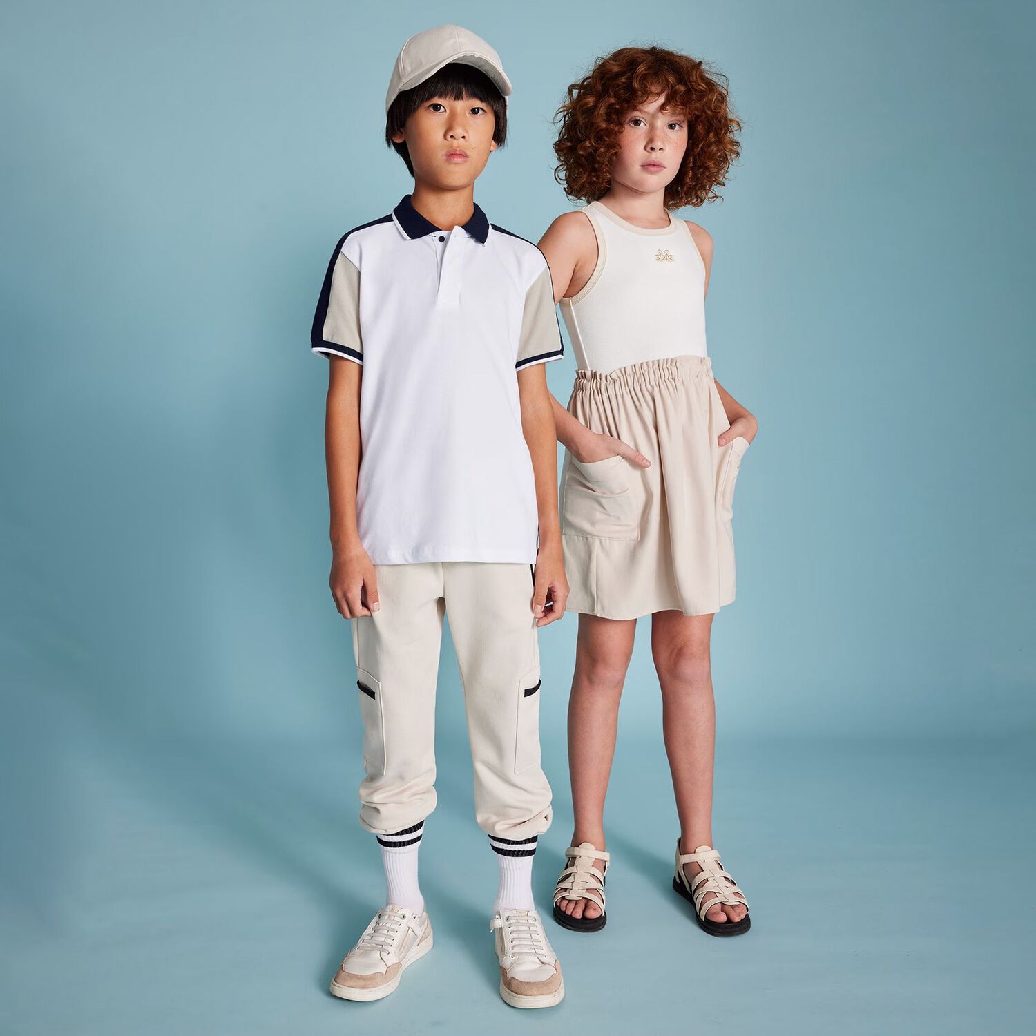 Boys Beige Cargo Style Joggers, 1, hi-res