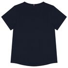 Girls Navy Blue Logo T-Shirt, 1, hi-res