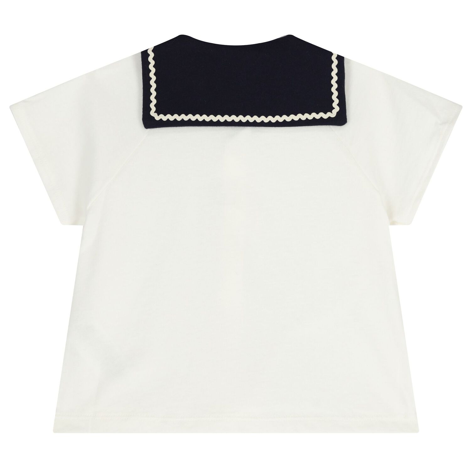Baby Girls White & Navy Blue Blouse Set, 1, hi-res