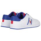 Boys White Logo Trainers, 1, hi-res