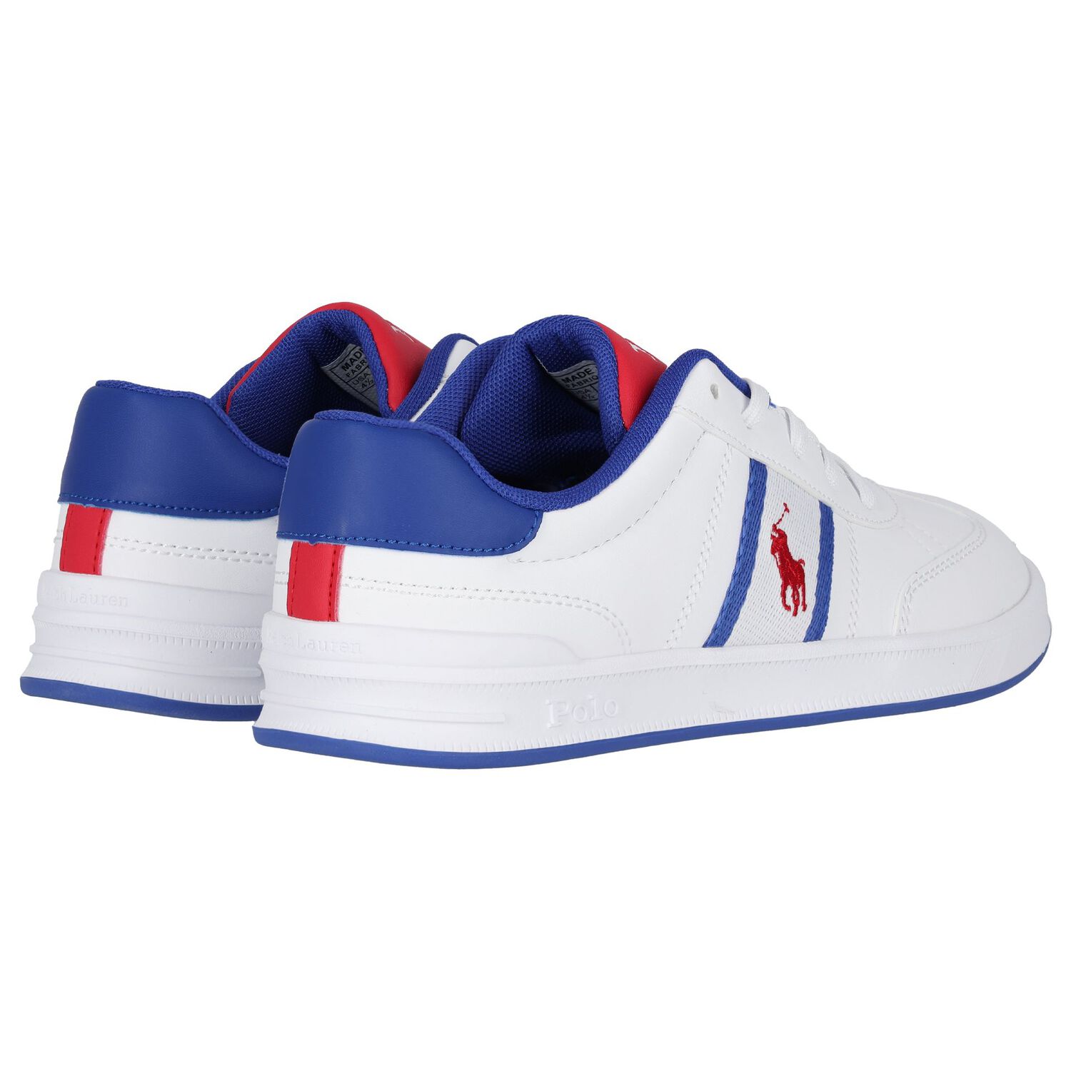 Boys White Logo Trainers, 1, hi-res