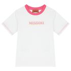 Girls White Logo T-Shirt, 1, hi-res