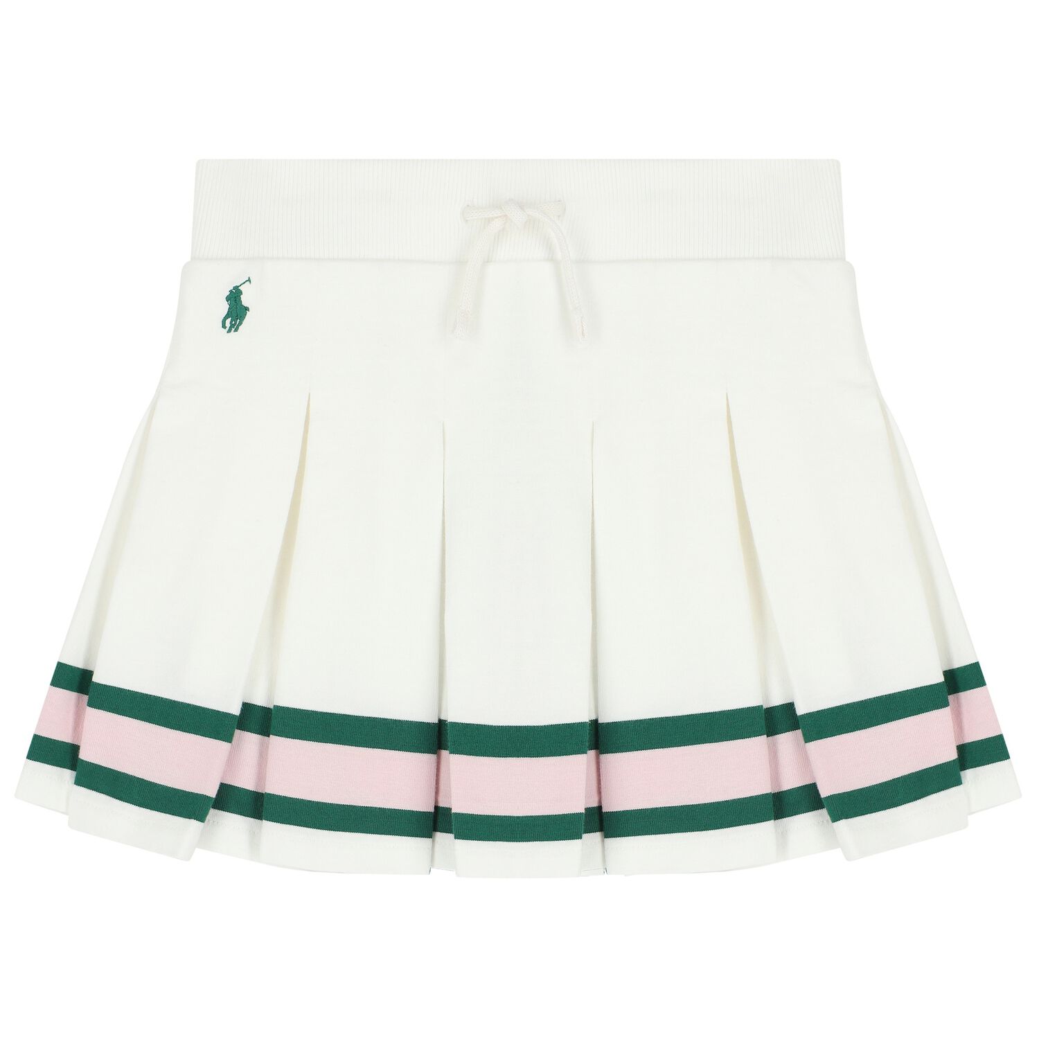 Girls White Logo Pleated Skirt, 1, hi-res image number null