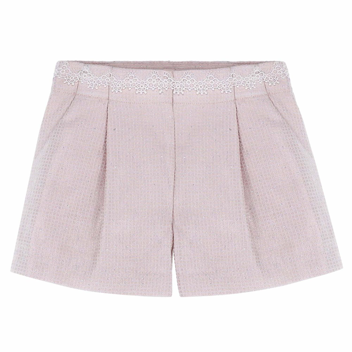 Girls Pink Shimmer Shorts, 1, hi-res