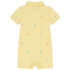 Baby Boys Yellow Logo Polo Romper, 1, hi-res