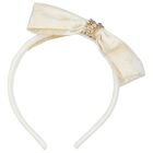 Girls White & Beige Geo Map Headband, 1, hi-res