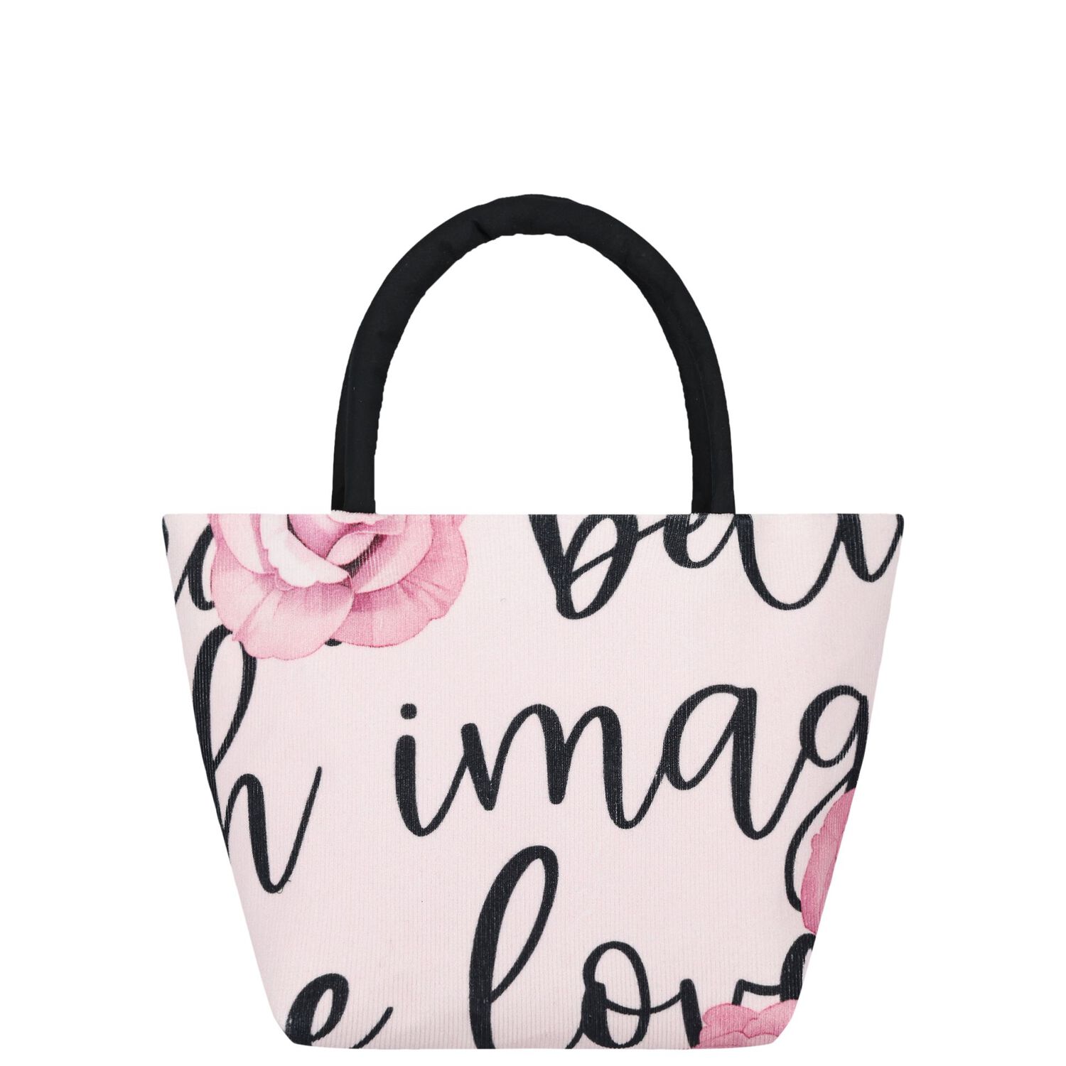 Girls Pink & Black Bow Hand Bag, 1, hi-res