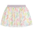 Girls White Bow Skirt Set, 1, hi-res
