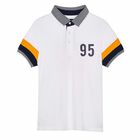 Boys White Cotton Polo Shirt, 2, hi-res