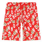 Boys Red Teddy Logo Shorts, 3, hi-res