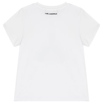 Girls White Ikonik Logo T-Shirt