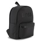 Boys Black Logo Backpack, 1, hi-res