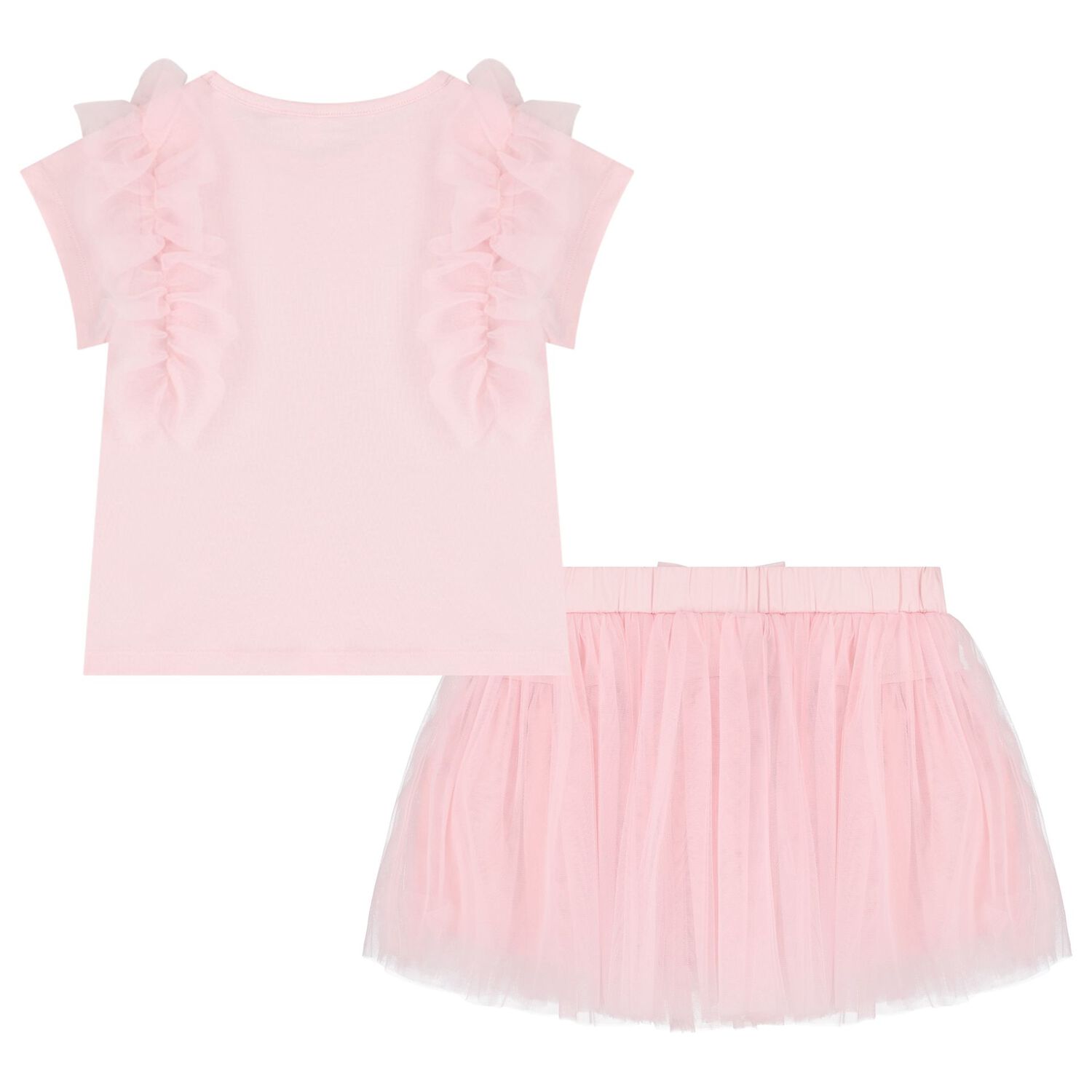 Girls Pink Ruffled Skirt Set, 1, hi-res image number null