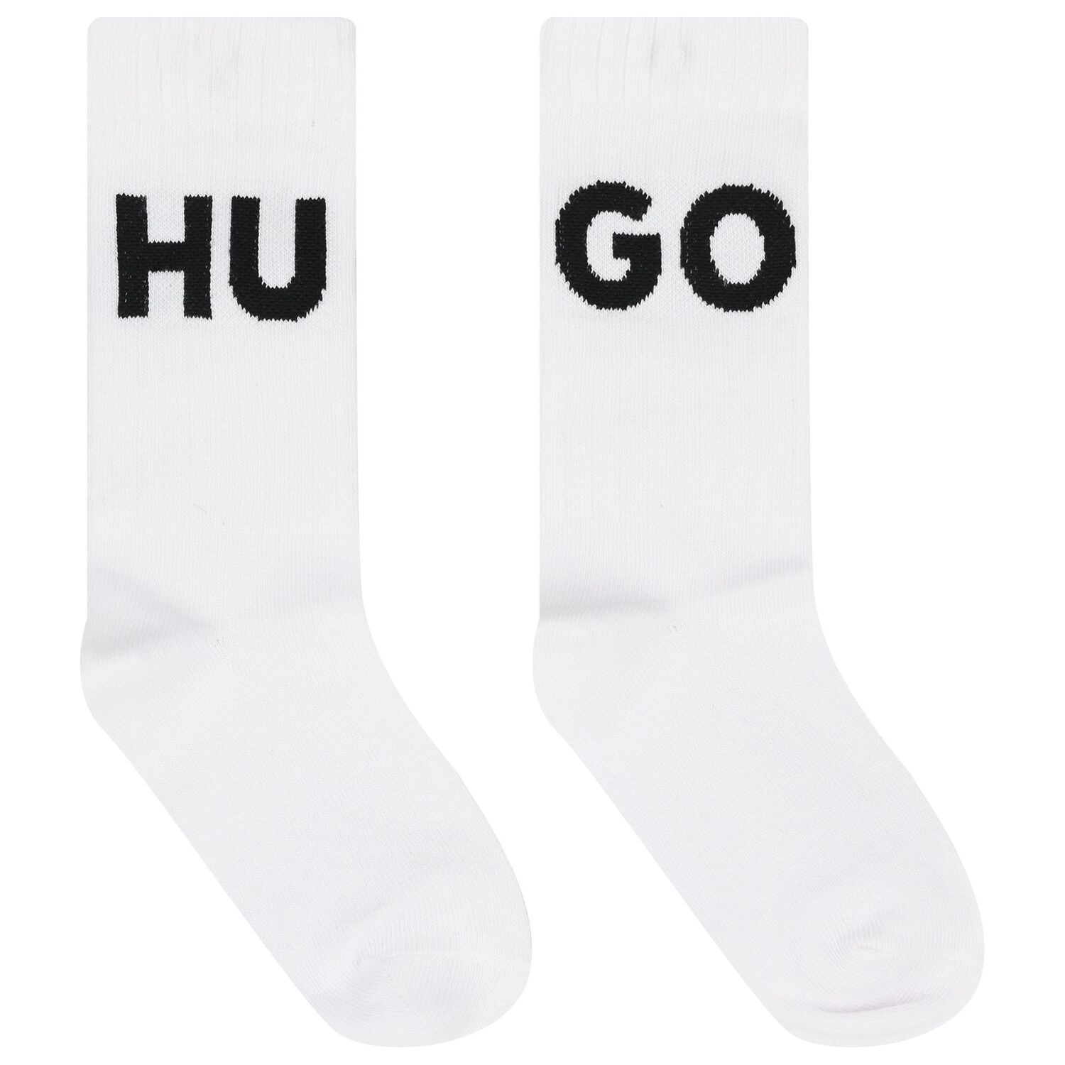 Boys Black & White Logo Socks (2 Pack), 1, hi-res image number null