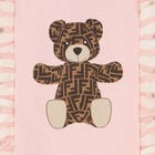 Baby Girls Pink Teddy Bear Logo Dress, 1, hi-res