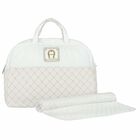 Ivory & Gold Logo Baby Changing Bag, 1, hi-res