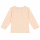 Younger Girls Pale Pink Logo Long Sleeve Top, 1, hi-res