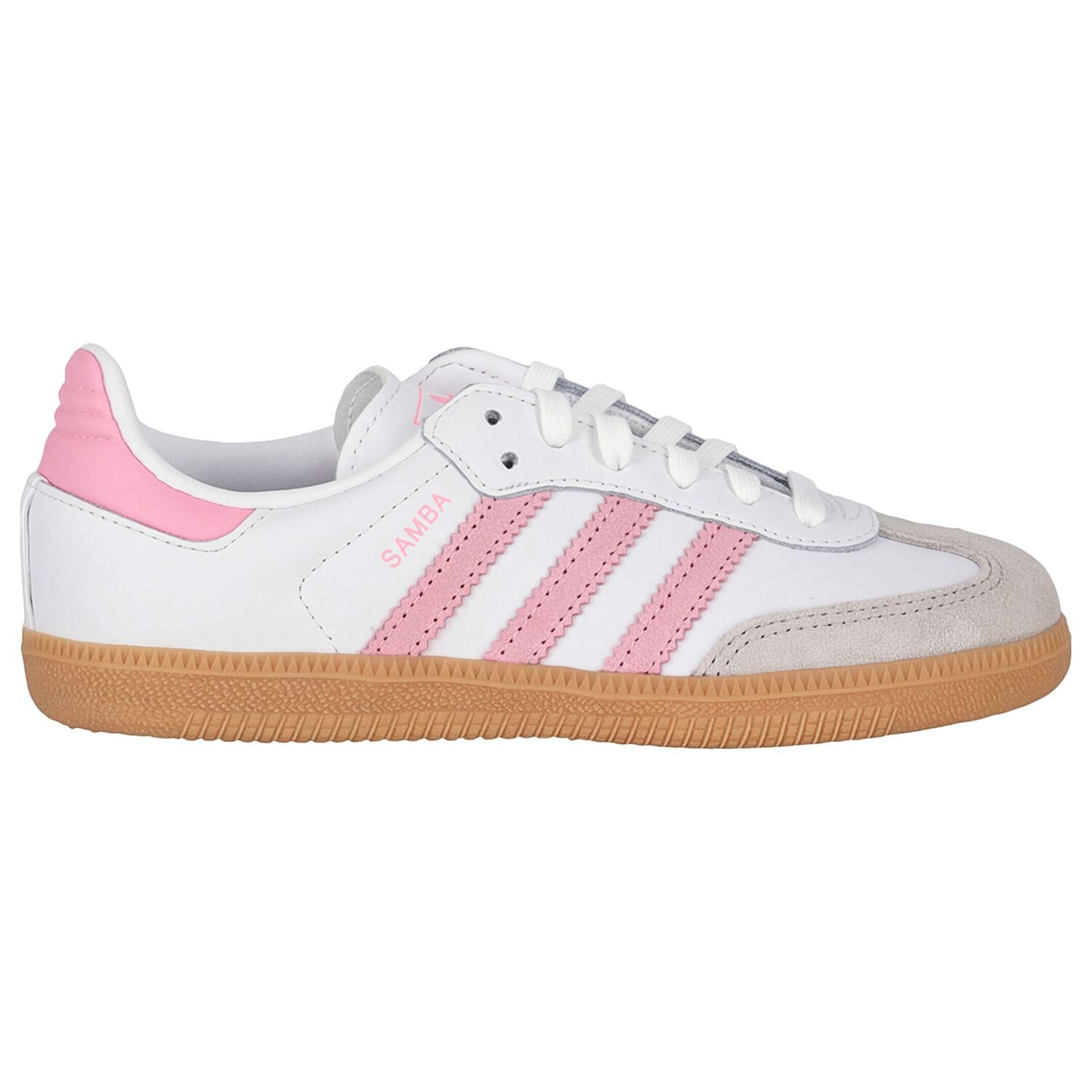 Girls White & Pink Samba OG Trainers, 1, hi-res