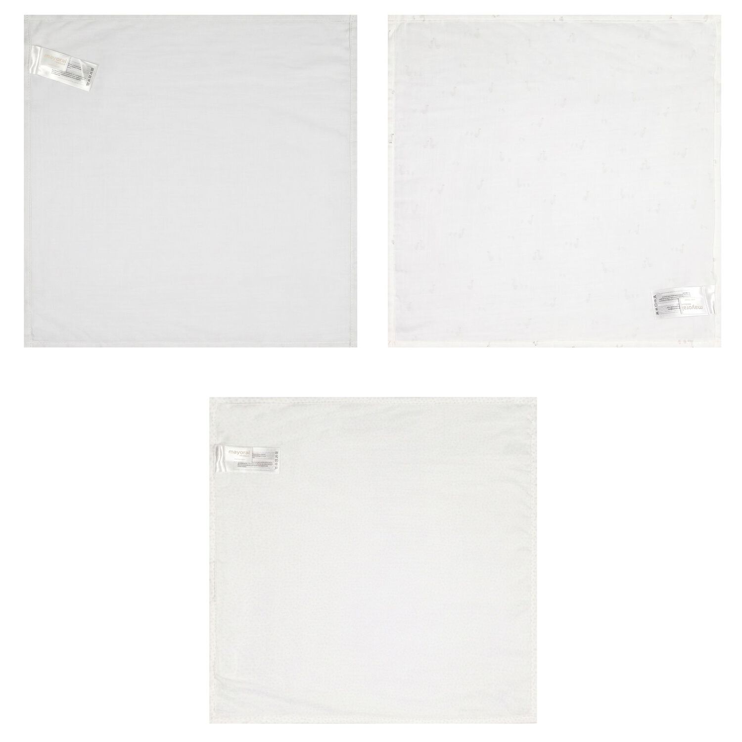 Baby Boys Ivory & Grey Muslin Swaddles ( 3-Pack ), 1, hi-res