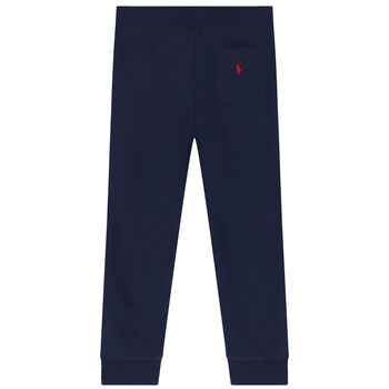 Boys Navy Blue Logo Joggers