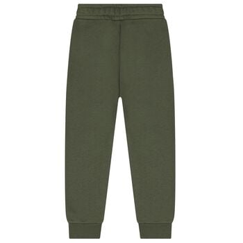 Boys Green Logo Joggers