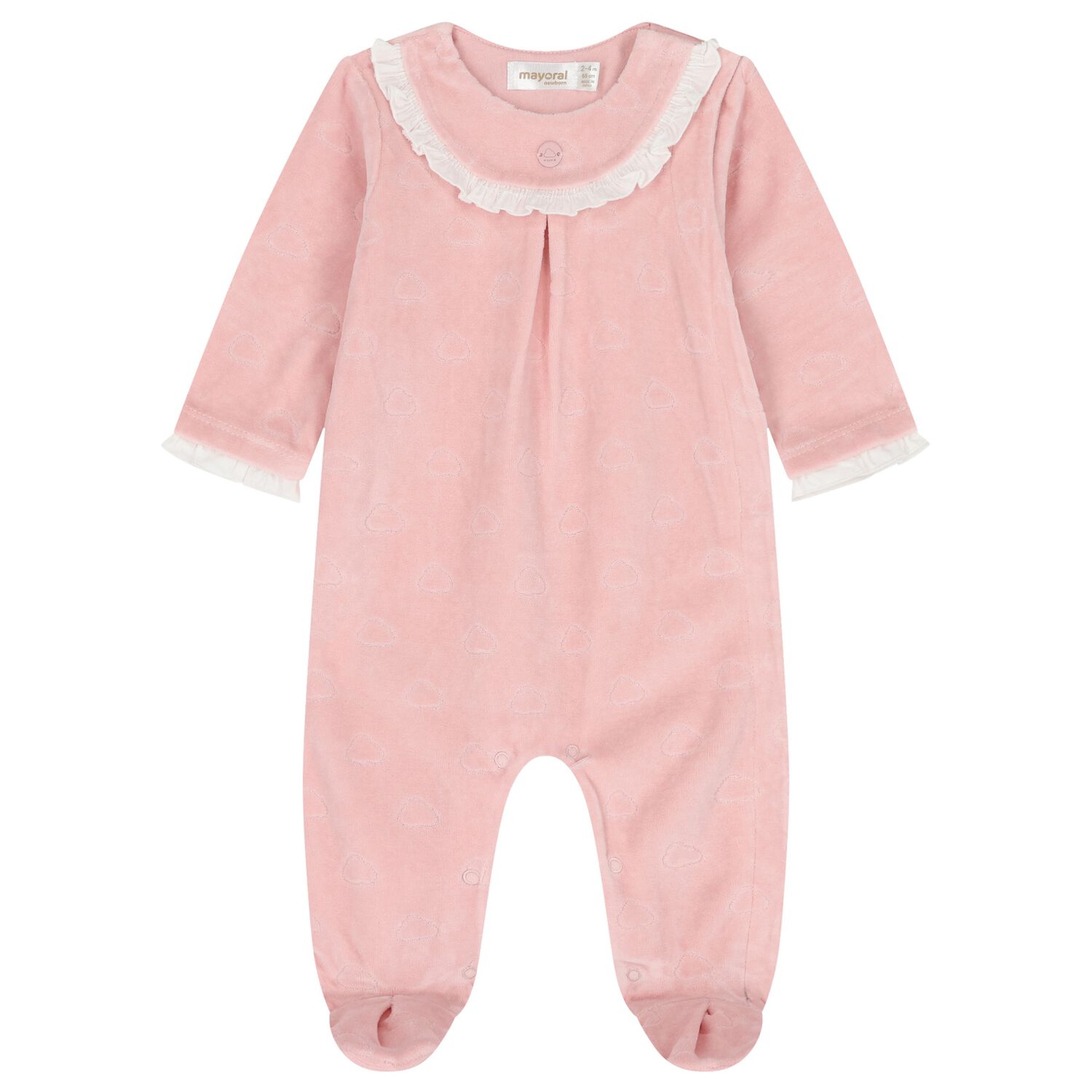 Baby Girls Pink Clouds Babygrow, 1, hi-res