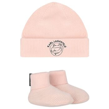 Baby Girls Pink Hat & Bootie Choupette Gift Set