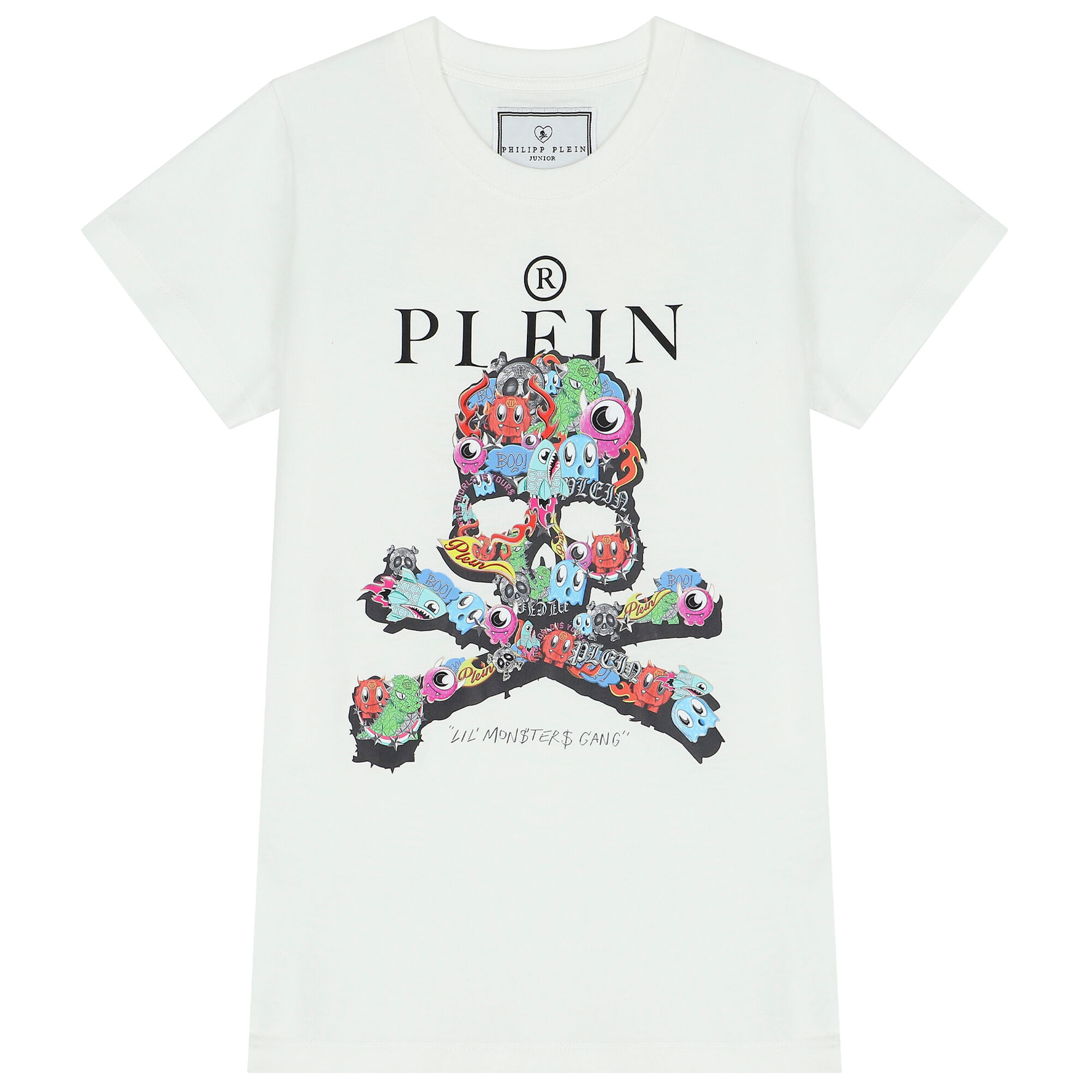 Philipp Plein Junior Boys White Logo T Shirt Junior Couture UK