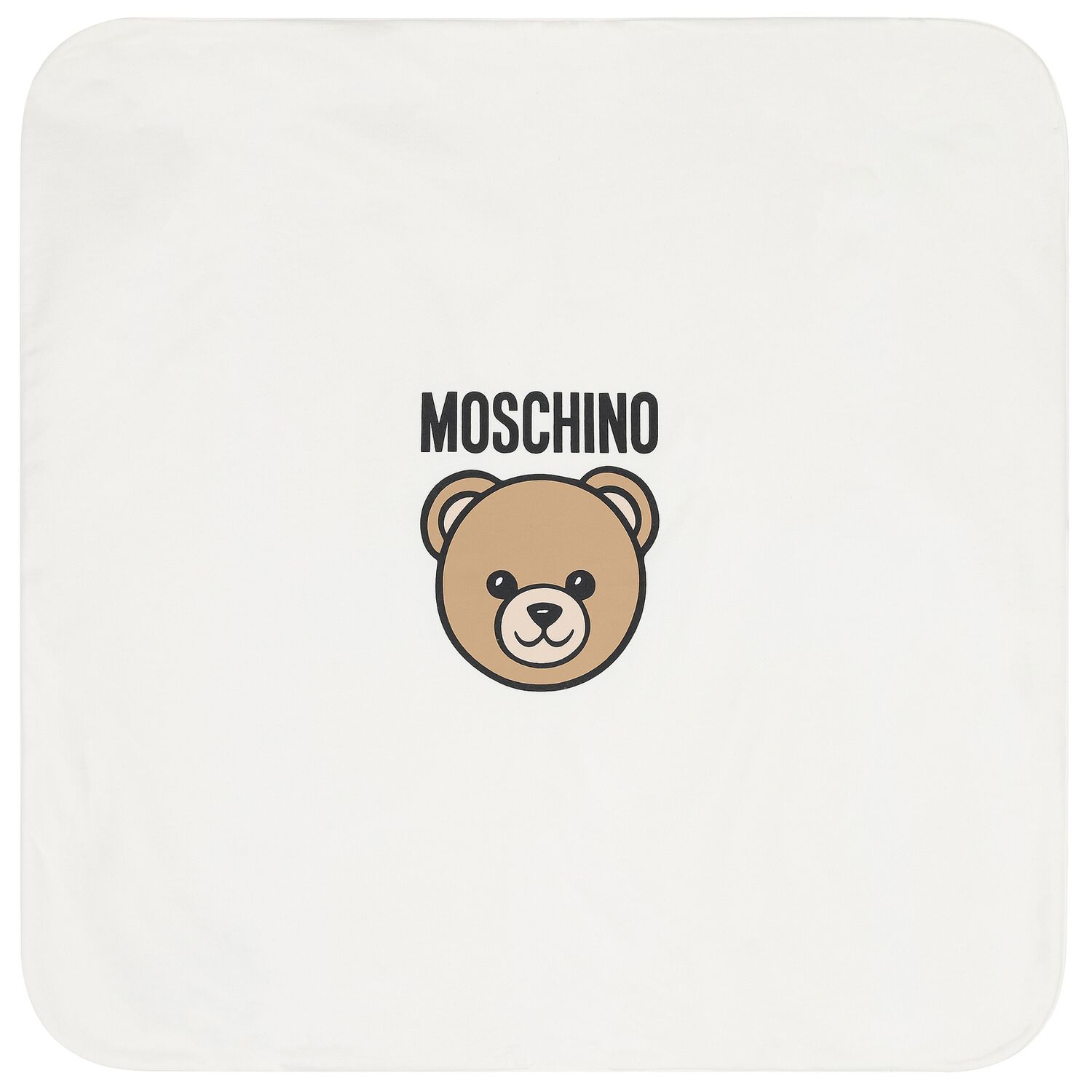 White Teddy Bear Logo Baby Blanket, 1, hi-res