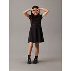 Girls Black Logo Dress, 1, hi-res