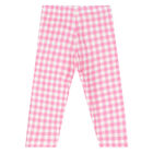 Younger Girls Pink & White Gingham Leggings, 1, hi-res