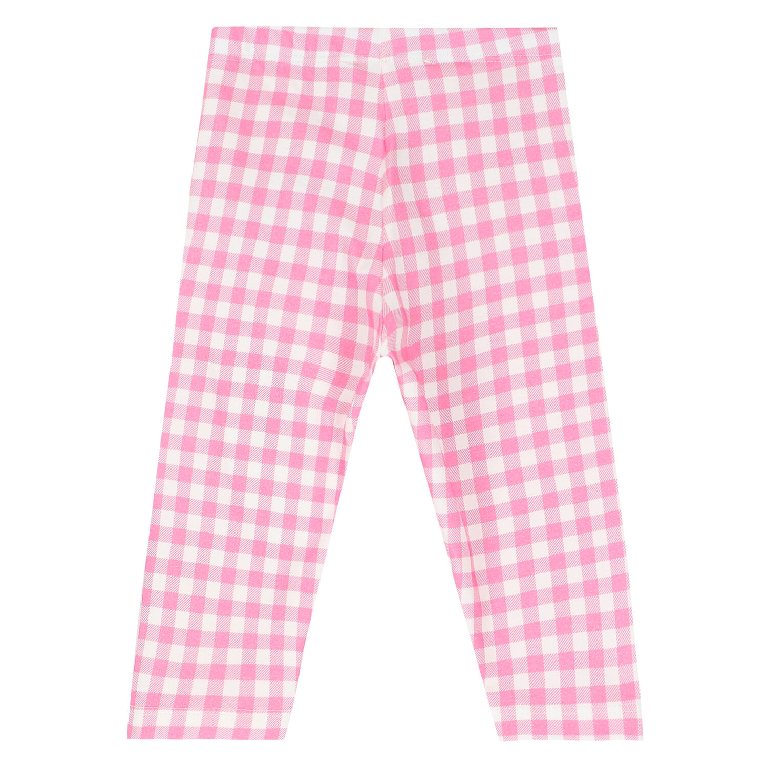 Younger Girls Pink & White Gingham Leggings, 1, hi-res