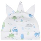 Baby Boys White & Blue Dinosaur Era Hat, 1, hi-res
