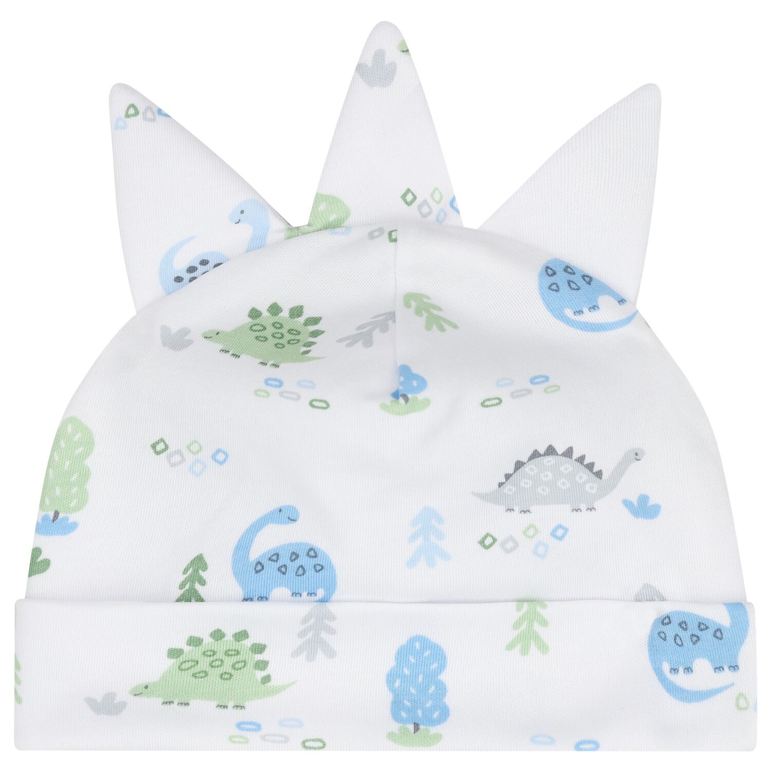 Baby Boys White & Blue Dinosaur Era Hat, 1, hi-res image number null