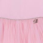 Girls Pink Satin & Tulle Dress, 1, hi-res